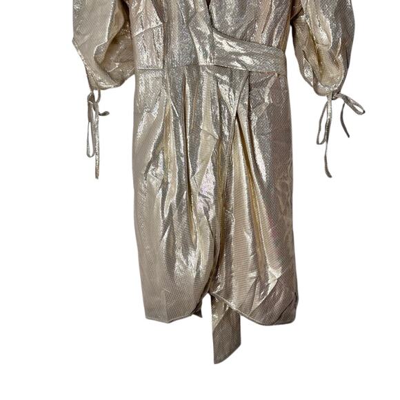 Alice McCall Astral Plane Cap Sleeve Metallic Gold Mini Dress Size 6 $475 - Picture 16 of 16